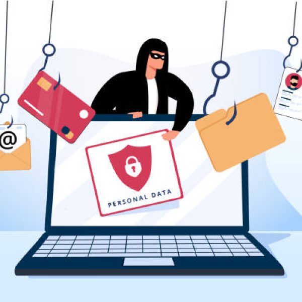 istockphoto-1346734927-612×612 Hacker and Cyber criminals phishing stealing private personal data, user login, password, document, email and credit card. Phishing and fraud, online scam and steal. Hacker sitting at the desktop